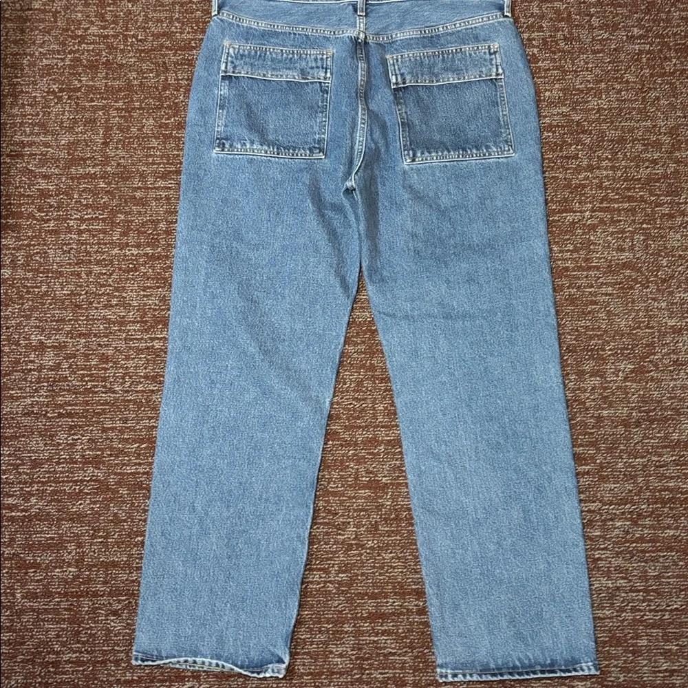 AGOLDE cooper cargo jeans medium wash wide leg baggy jeans size 31 (women’s 12) - Picture 2 of 15